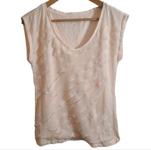 Loft Ann Taylor Ruffled Short Sleeve Top
